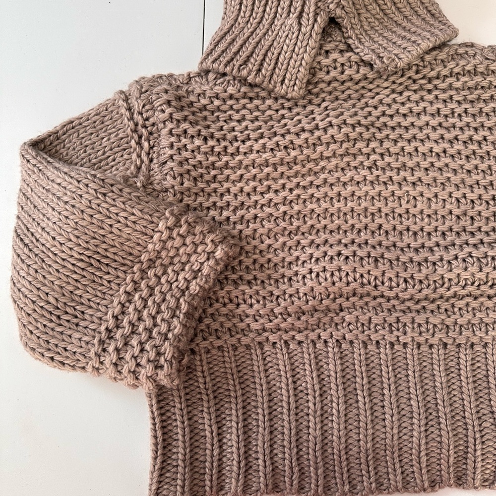 Lush Tan Chunky Knit Shrug Sweater